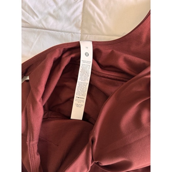New Lululemon Align Strap Dress Size 10 Rockwood Red Built In Bra & Shorts - Picture 8 of 11
